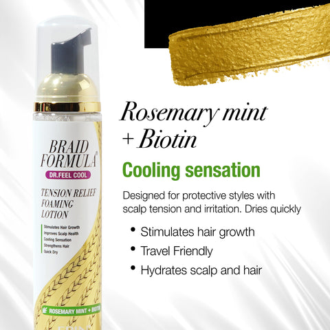 Dr. Feel Cool Tension Relief Foaming Lotion - Rosemary Mint + Biotin (100ML)