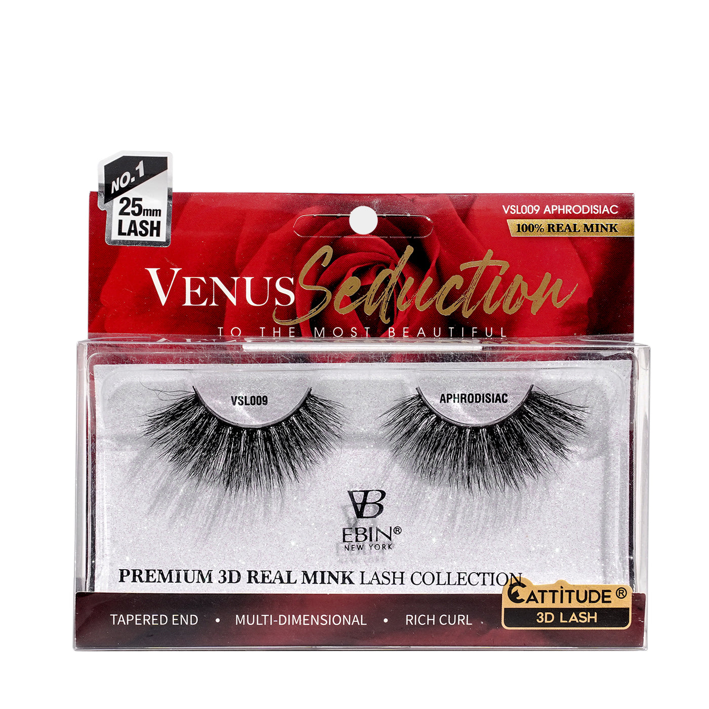 Venus Seduction 25mm Real Mink 3D Lashes - APHRODISIAC – EBIN NEW YORK