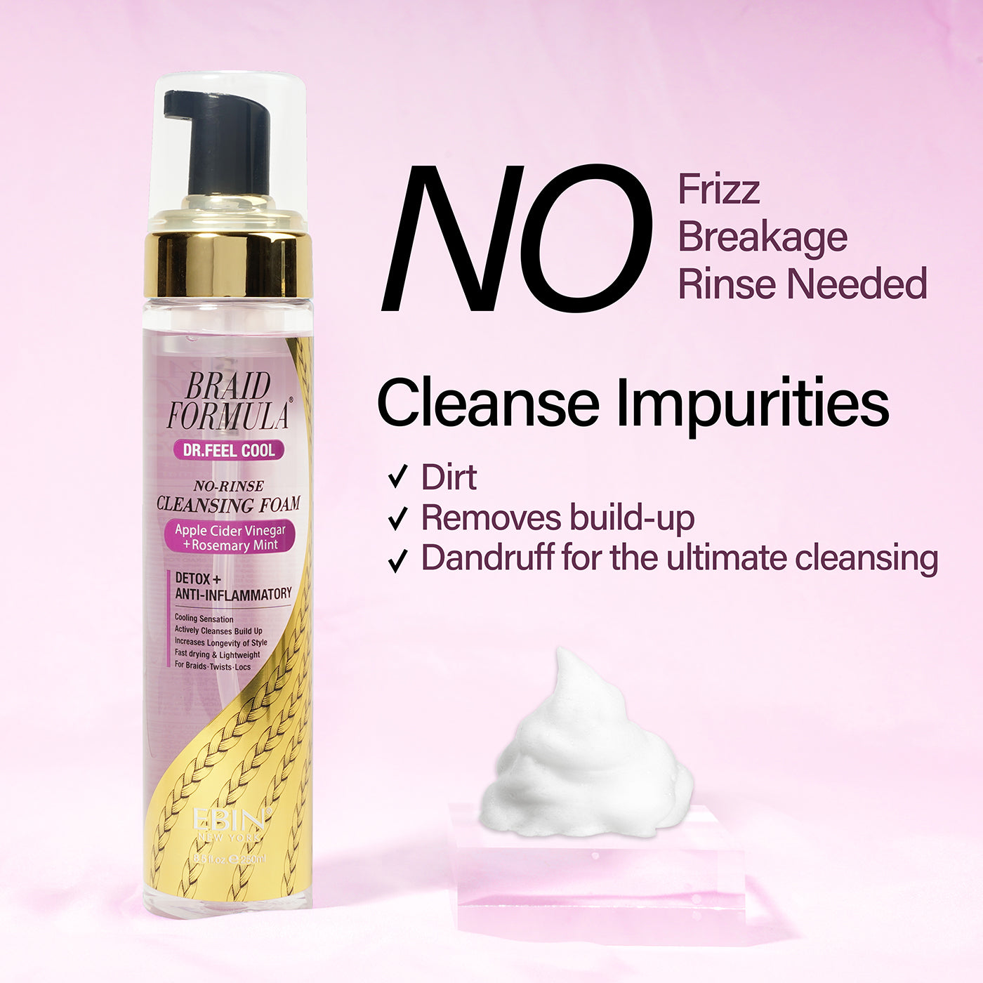 Dr. Feel Cool No-Rinse Cleansing Foam- 250ML – EBIN NEW YORK