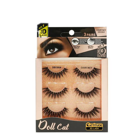 [3 Pairs] Doll Cat Lashes- Courtney