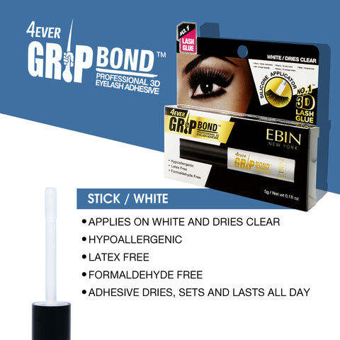 GRIP BOND LATEX-FREE LASH ADHESIVE - WHITE / SILICONE