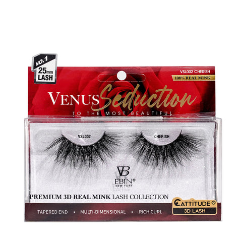 Venus Seduction 25mm Real Mink 3D Lashes - CHERISH