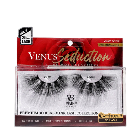 Venus Seduction 25mm Real Mink 3D Lashes - GENTLE