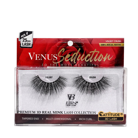 Venus Seduction 25mm Real Mink 3D Lashes - CRUSH
