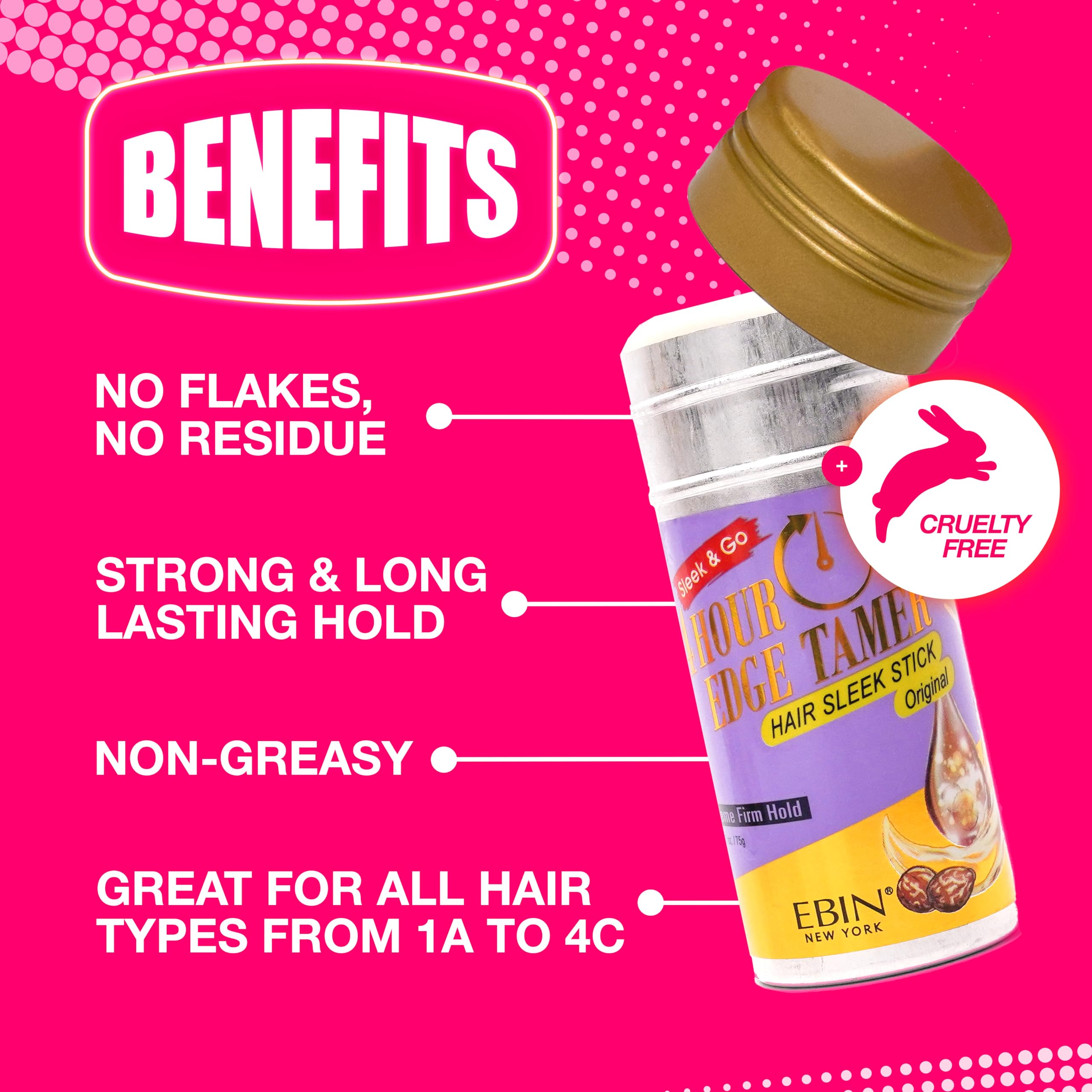 24 Hour Edge Tamer Sleek Hair Wax Stick - Strawberry | EBIN NEW YORK