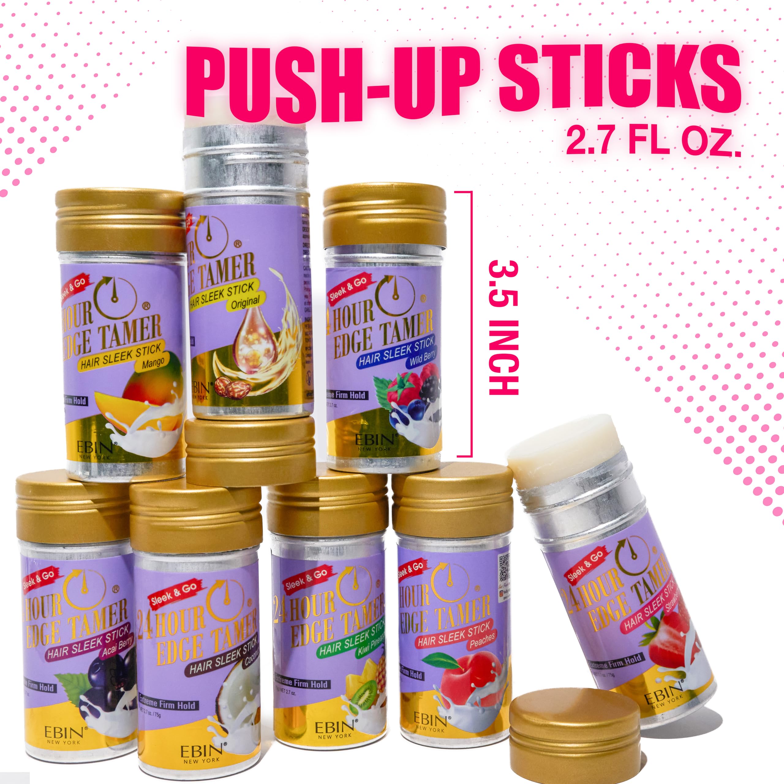 24 Hour Edge Tamer Sleek Hair Wax Stick - Kiwi Pineapple | EBIN