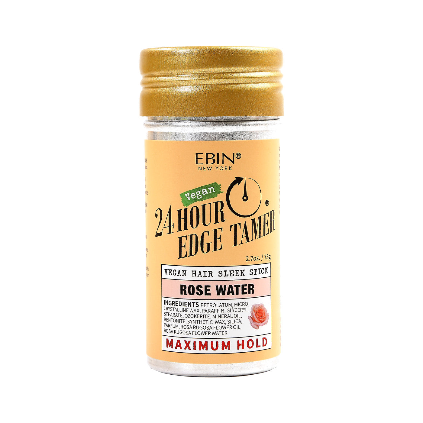 EBIN 24-HR EDGE TAMER - Vegan Hair Sleek Stick - Maximum Hold - ROSE WATER 2.7oz (75g)