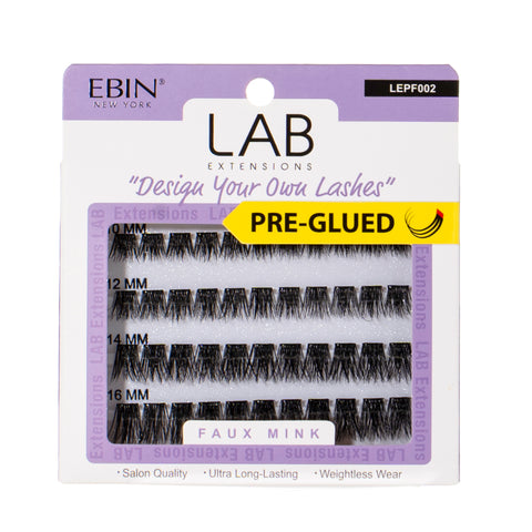 LAB EXTENSIONS DIY Cluster Lashes - Faux Mink (Pre-glued) - EBIN NEW YORK