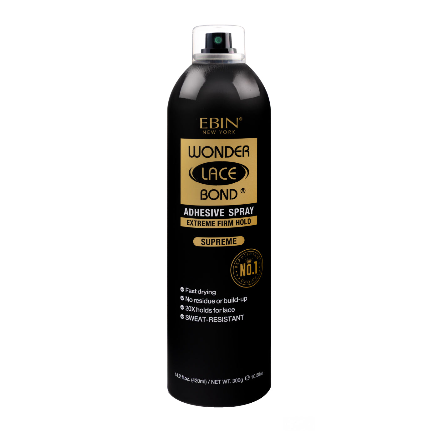EBIN Wonder Lace Bond Spray - Extreme Firm Hold - Supreme (BLACK) 14.2 oz