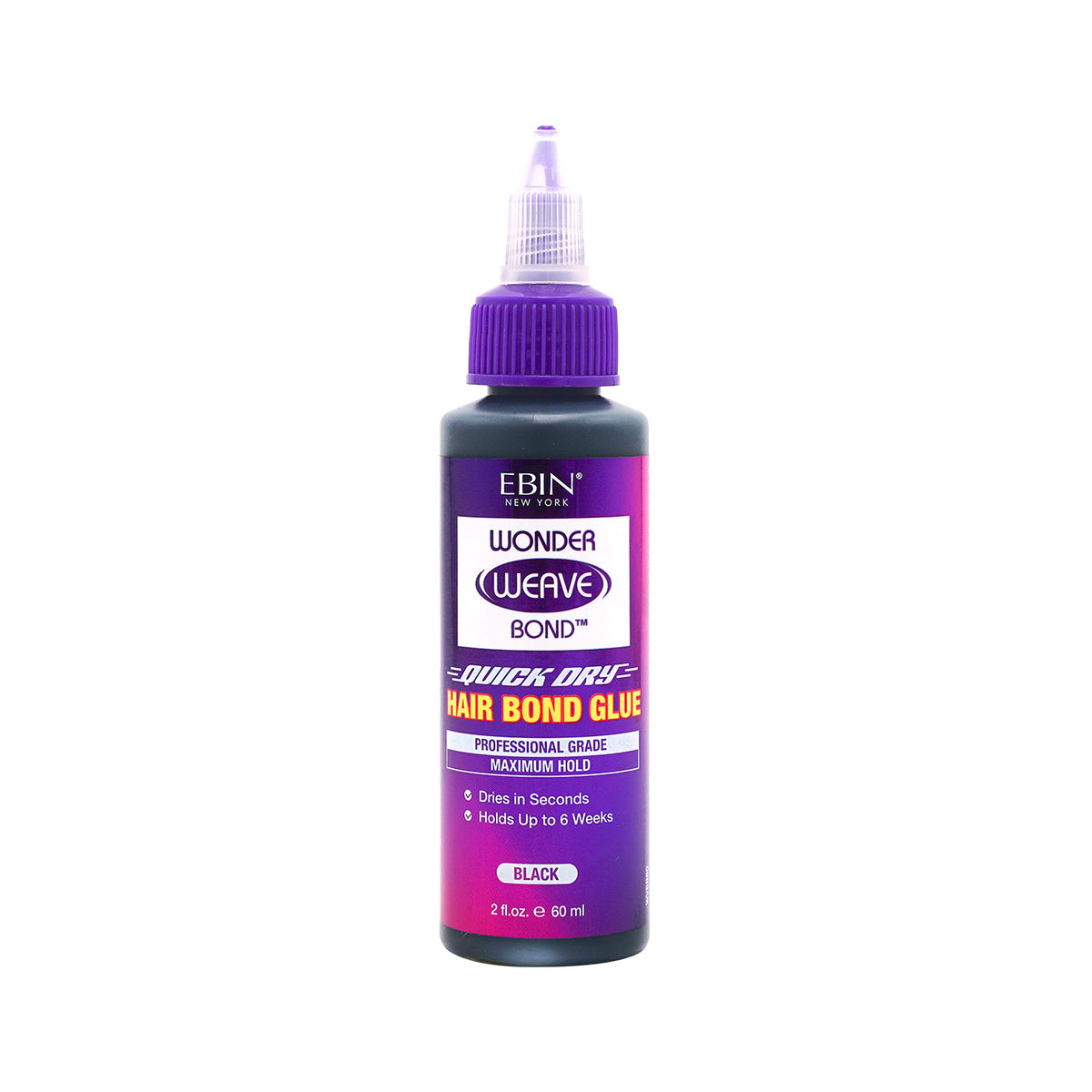 EBIN Wonder Weave Bond - QUICK DRY - Hair Bond Glue - Maximum Hold - Black 2 fl oz