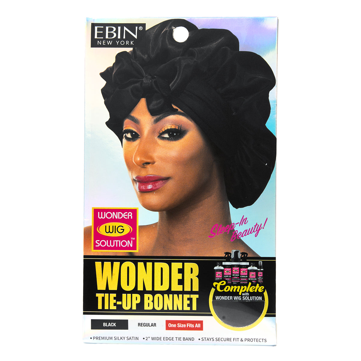 EBIN WONDER TIE-UP BONNET - Regular OS - BLACK