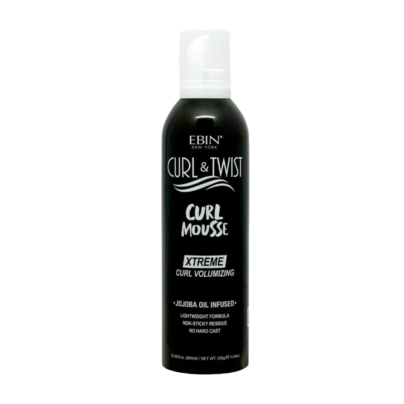 EBIN Curl & Twist - CURL MOUSSE - XTREME - Curl Volumizing - JOJOBA OIL INFUSED - Alcohol Free 12.49 fl.oz (354ml)