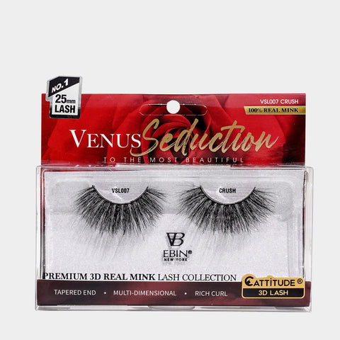 Venus Seduction 25mm Real Mink 3D Lashes - CRUSH